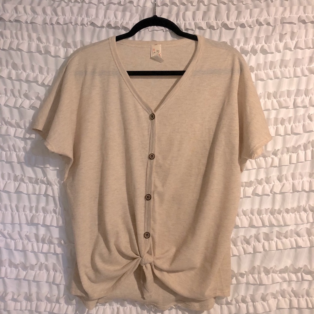 Button up, tie top